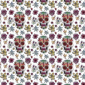 TOTENKÖPFE Ms. 2 / weiß (DIA DE LOS MUERTOS)