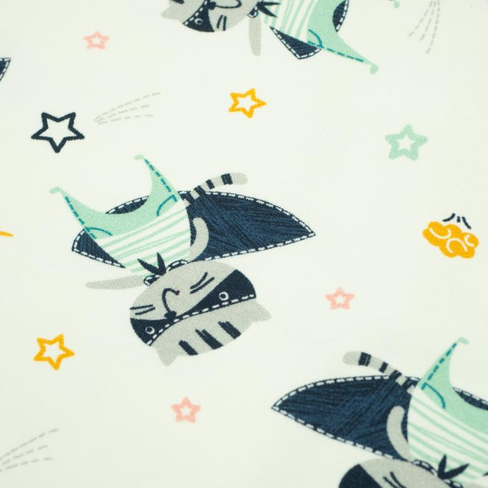 SUPER KOČKA / bílá - teplákovina PE240