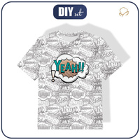 T-SHIRT DZIECIĘCY - KOMIKS / yeah (kolorowy) - single jersey (140/146)