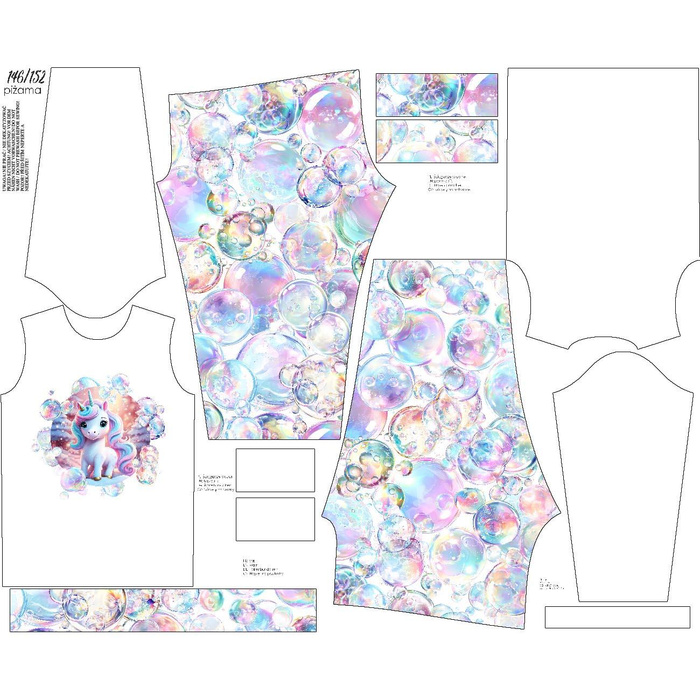 CHILDREN'S PAJAMAS " MIKI" - SWEET COW - sewing set (146/152)