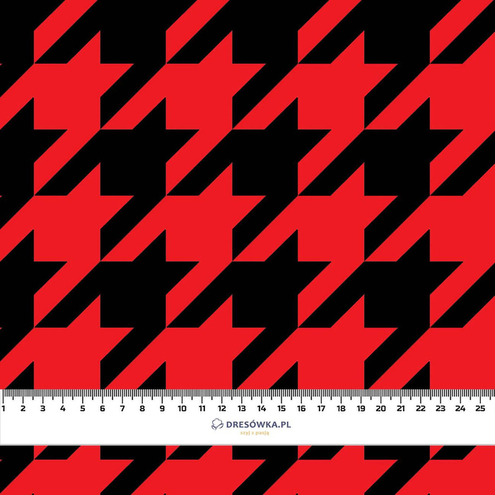 BLACK HOUNDSTOOTH (big) / red