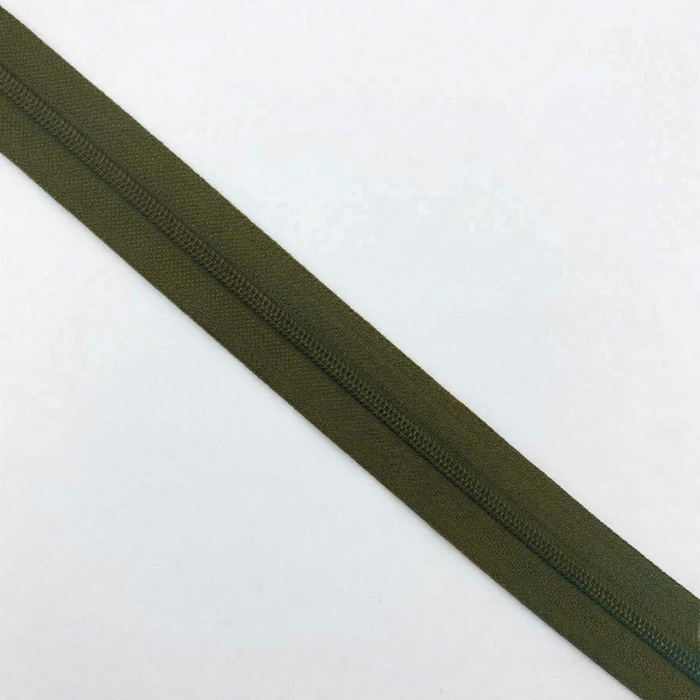 Zipper tape for bedding 3 mm - military khaki
