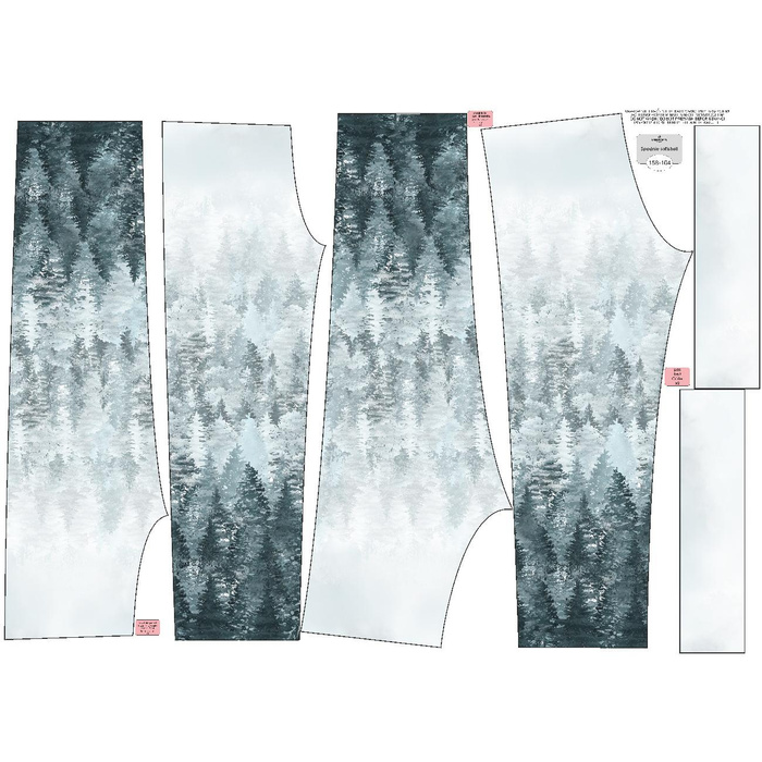 CHILDREN'S SOFTSHELL TROUSERS (YETI) - FORREST OMBRE (WINTER IN THE MOUNTAIN) (146/152)