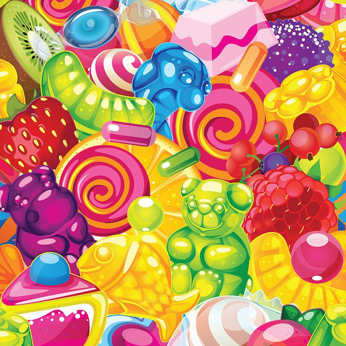 GUMMIBONBONS - Baumwoll Webware