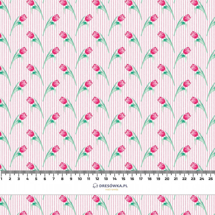 TULIPS / stripes - Slub Weave 