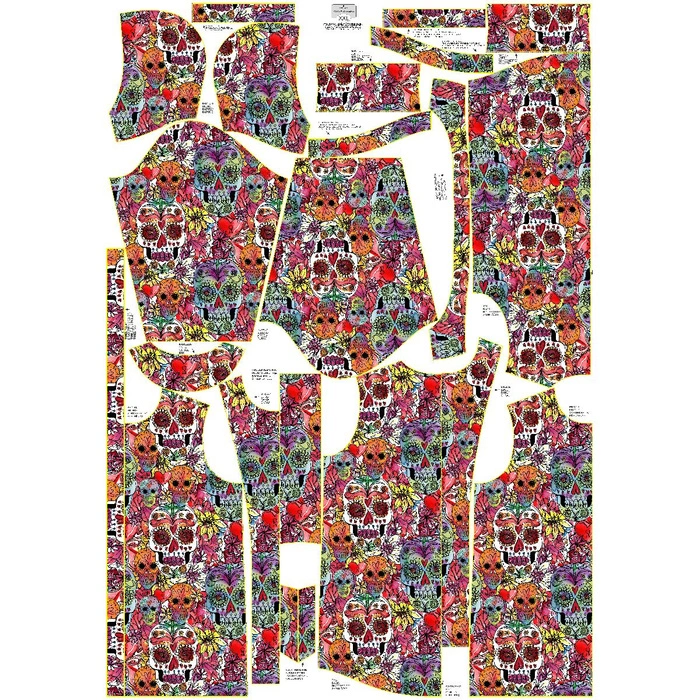 DAMENPARKA (ANNA) - TOTENKÖPFE Ms. 4 / bunt (DIA DE LOS MUERTOS) - Softshell XXL