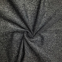 BLACK / Silver - loopback knit fabric with lurex thread