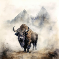 BISON - panel (75cm x 80cm) SINGLE JERSEY PANEL