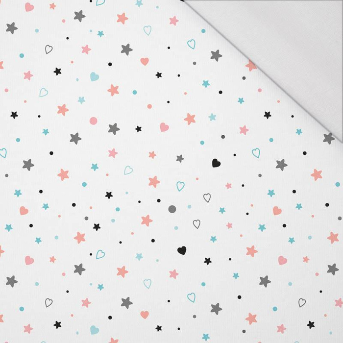 STARS AND HEARTS (PASTEL SKY) - single jersey with elastane 