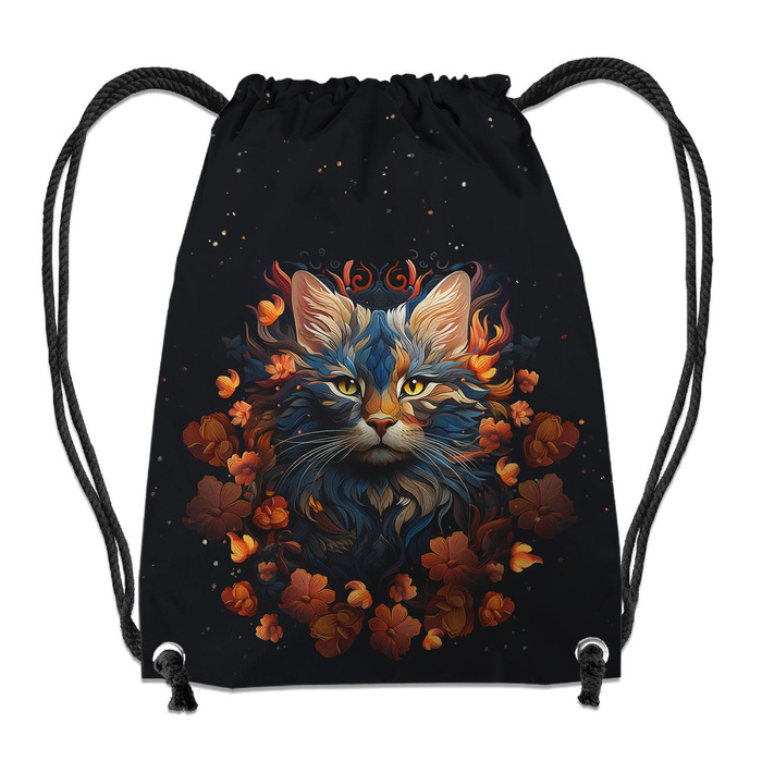 GYM BAG - ANIMALS MANDALA pat.3 (cat) - small