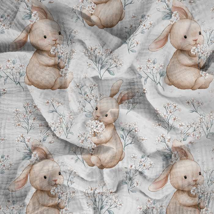 HAPPY BUNNY WZ. 6 - Cotton muslin
