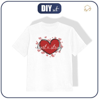 T-SHIRT DZIECIĘCY - HEART STRING (HAPPY VALENTINE’S DAY) - single jersey (116/122)