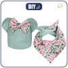 KID'S CAP AND SCARF (MOUSE) - PINK PEONIES pat. 1 - sewing set