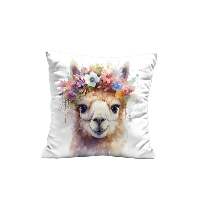 PILLOW 45X45 - WATERCOLOR LAMA - Cotton woven fabric - sewing set