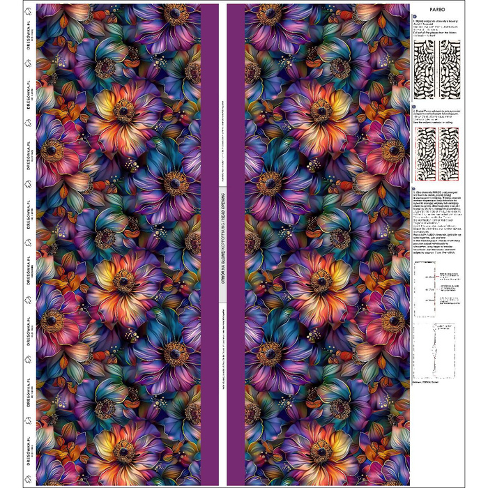 PAREO - COLORFUL FLOWERS vz. 1 - Sada šití 