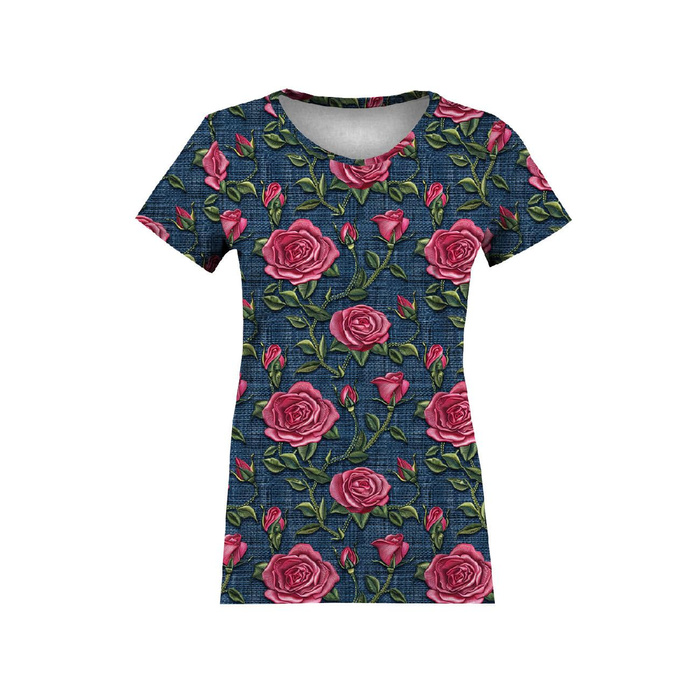 FLOWERS 3D WZ. 10 - dzianina drapana z elastanem ITY