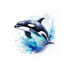 WATERCOLOR WHALE - Paneel (60cm x 50cm)
