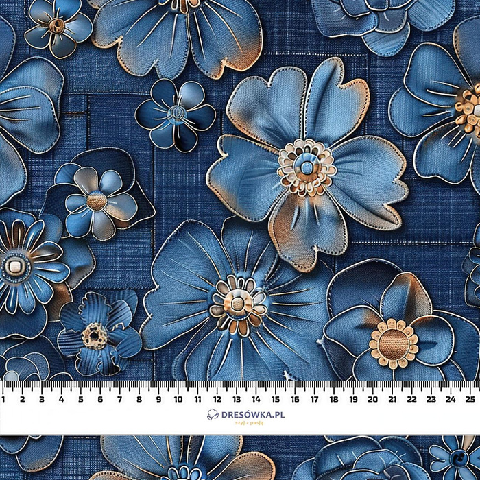 DENIM FLOWERS wz.1 - lycra 300g