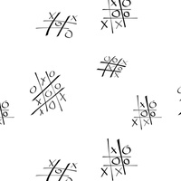 TIC TAC TOE / white - Cotton woven fabric