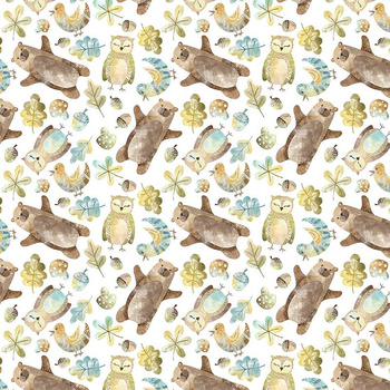 FOREST MIX (FOREST ANIMALS) - Waterproof woven fabric