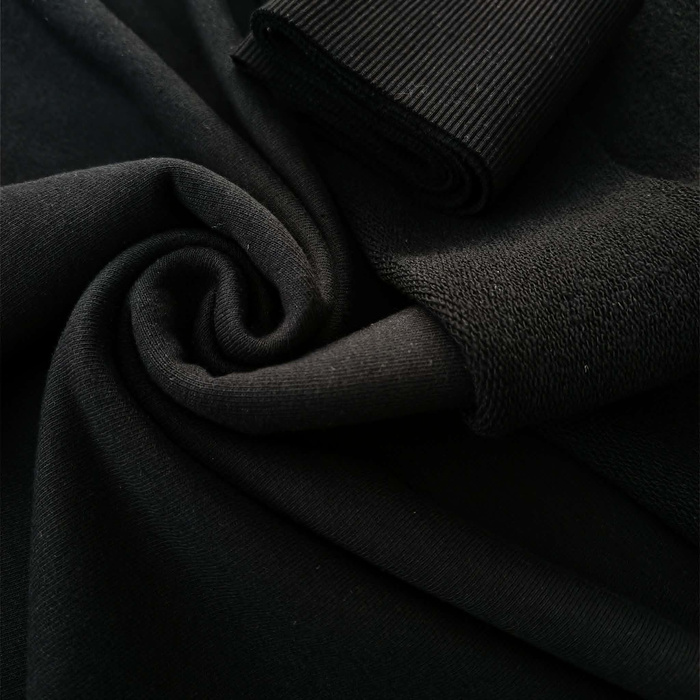 Looped knit fabric HEAVY 400g - BLACK