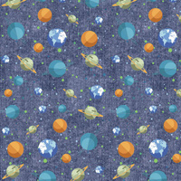 PLANETEN M. 2 (WELTRAUMEXPEDITION) / ACID WASH DUNKELBLAU - Baumwoll Webware