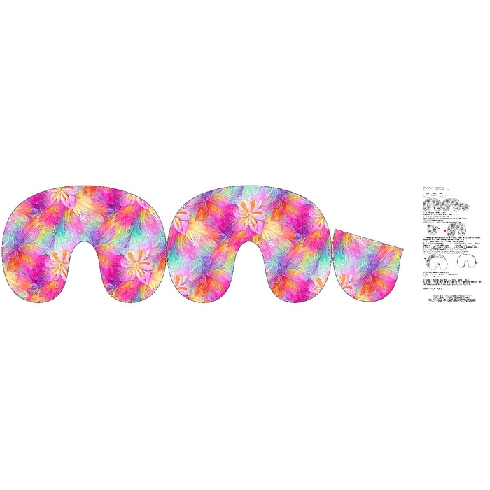 POLŠTÁŘ NA KRK - DUHOVÉ KVĚTY - sada šiti