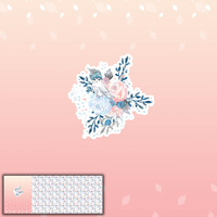ICE FLOWER BOUQUET/ ombre (ENCHANTED WINTER) - PANORAMIC PANEL 60 cm