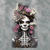 GOTHIC GIRL - panel (60cm x 50cm) looped knit