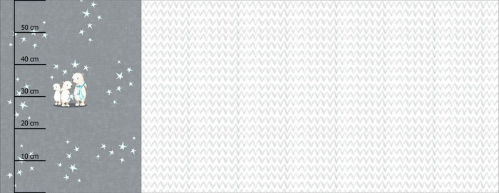 TEDDIES AND STARS / acid grey (MAGICAL CHRISTMAS FOREST) - SINGLE JERSEY PANORAMIC PANEL 