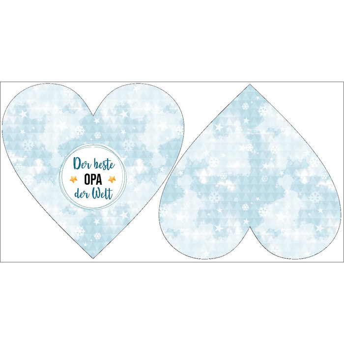 DECORATIVE PILLOW HEART - Der beste Opa der Welt / HOARFROST 