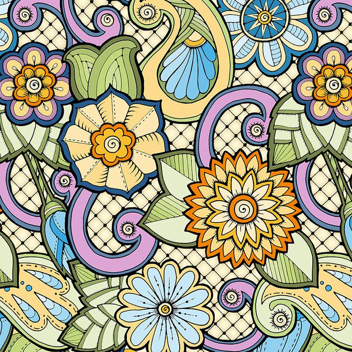 COLORFUL ORNAMENT - Cotton woven fabric