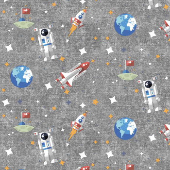 IN THE SPACE PAT. 2 (SPACE EXPEDITION) / ACID WASH GREY - looped knit fabric