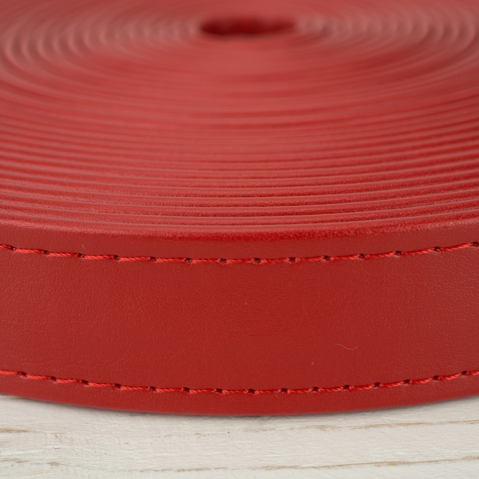 Leatherette strap 25 mm - red