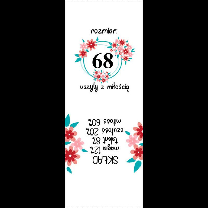 Wszywka dziewczęca "KWIATY" PL - Komplet 9 szt / Rozmiar do wyboru