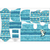 KID'S HOODIE (ALEX) - SHARK (SEA ANIMALS pat. 1) - looped knit fabric (98/104)