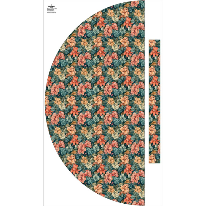 Skirt panel "MAXI" - crepe/ Flowers pat.53