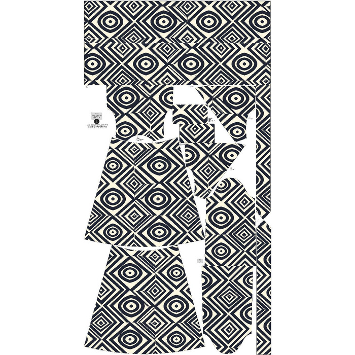 WRAP FLOUNCED DRESS (ABELLA) - GEOMETRIC PAT. 4 - sewing set