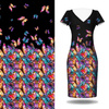 BUTTERFLIES / STAINED GLASS - dress panel crepe