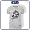 T-SHIRT MĘSKI - KEEP CALM & RUN / beton - single jersey