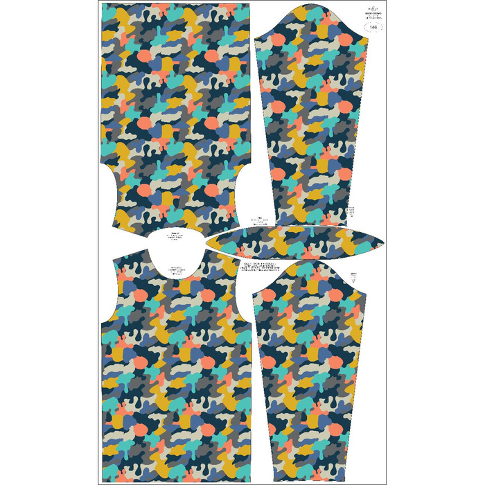 THERMO KINDER BLUSE (BILLIE) - CAMOUFLAGE BUNT Ms. 2 - Nähset
