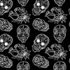 SKULLS CONTOUR / roses (DIA DE LOS MUERTOS) - softshell