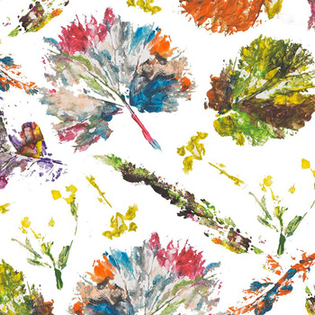 COLORFUL LEAVES / white - looped knit SP250