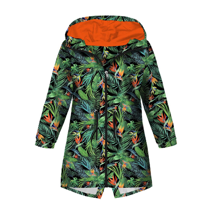 KIDS PARKA (ARIEL) - PARADISE JUNGLE / black - softshell (134/140)
