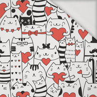 50cm CATS IN LOVE / white - Viscose jersey