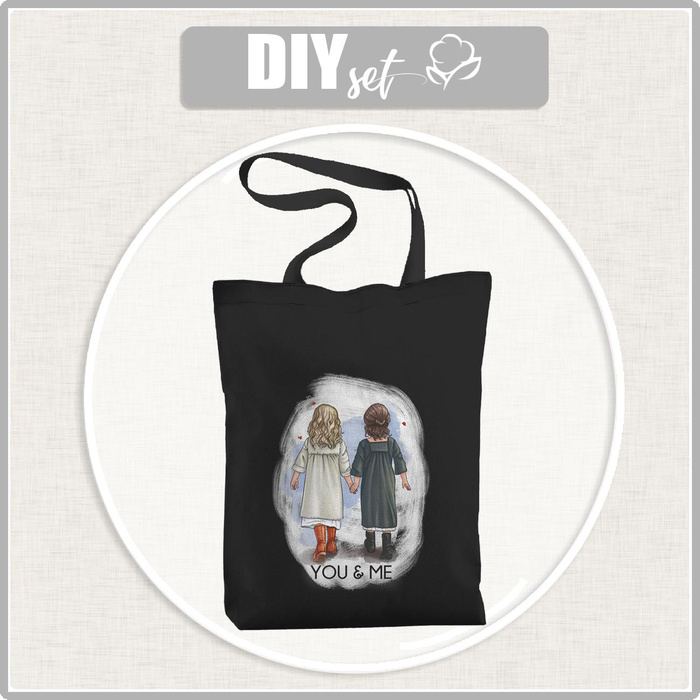 SHOPPER BAG - YOU & ME / girls - Waterproof woven fabric - sewing set