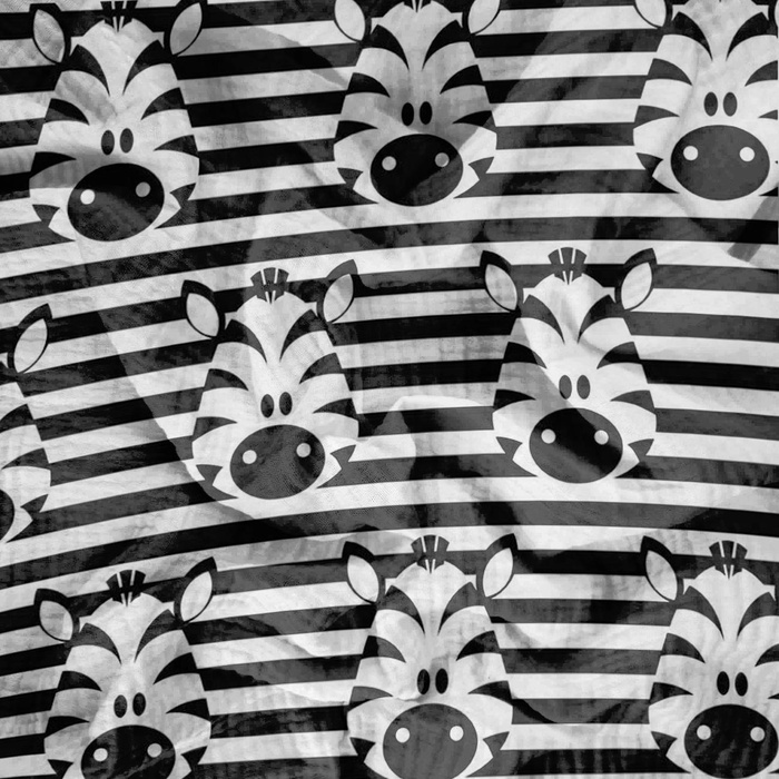 ZEBRAS / white  - Cotton muslin