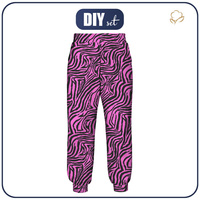 WOMEN'S JOGGERS (NOEMI) - NEON ZEBRA PAT. 1 - sewing set