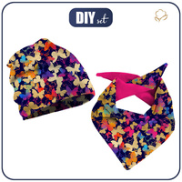 KID'S CAP AND SCARF (CLASSIC) - BUTTERFLIES / colorful 44-47