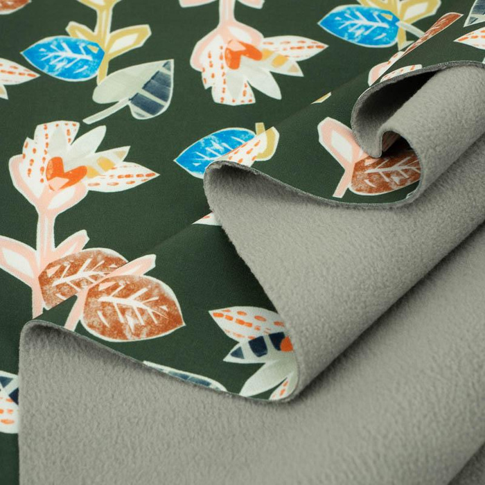 GEOMETRICAL FLOWERS / bottled green - softshell